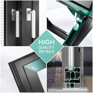 SUNGYE Fenêtres à impact ouragan Fenêtre à battant en aluminium à rupture thermique Double verre trempé Fenêtres en aluminium - Product Image 3