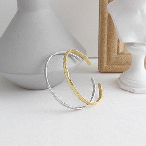 925 Sterling <strong>Silver</strong> Bangle Irregular 18k Gold Plated Adjustable <strong>Cuff</strong> <strong>Bracelet</strong> for Women Jewelry - Product Image 3
