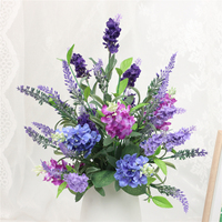 Bouquet de fleurs artificielles de lavande, fausse composition florale violette pour la décoration de la maison et des tables de mariage