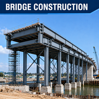 Poutre en acier de construction de ponts pour les infrastructures et l'ingénierie structurelle lourde