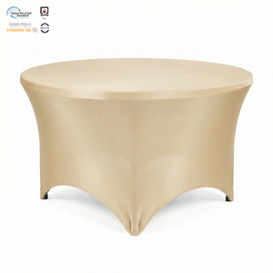 ผ้าคลุมโต๊ะสแปนเด็กซ์สีขาวคลาสสิคสมัยใหม่ ขนาด 120 นิ้ว แบบยืดได้ กันน้ำ เป็นมิตรกับสิ่งแวดล้อม ปรับแต่งได้ สำหรับตกแต่งงานแต่งงาน - Product Image 1