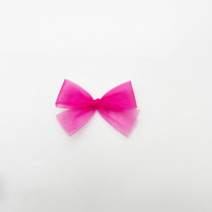 女の子のためのカスタマイズされた夏Ombre Tulle弓ヘアアクセサリー白生地 - Product Image 4