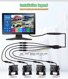 Монитор 7 дюймов, встроенный видеорегистратор, запись видео, 4-канальная камера BSD, комплект для камеры BSD, камеры CCTV, монитор заднего вида, автомобильный автобус, ИК Ночная камера - Product Image 6