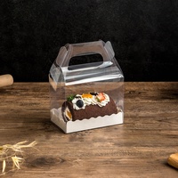 Vente en gros Boîtes à dessert en carton ondulé transparentes 12x12x5 de haute qualité avec logo personnalisé portable pâtisserie avec poignée