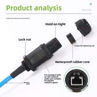 Cable de extensión de montaje en panel USB3.0 Tipo a macho a hembra Montaje empotrado Conectores de carcasa de nailon con enchufe de