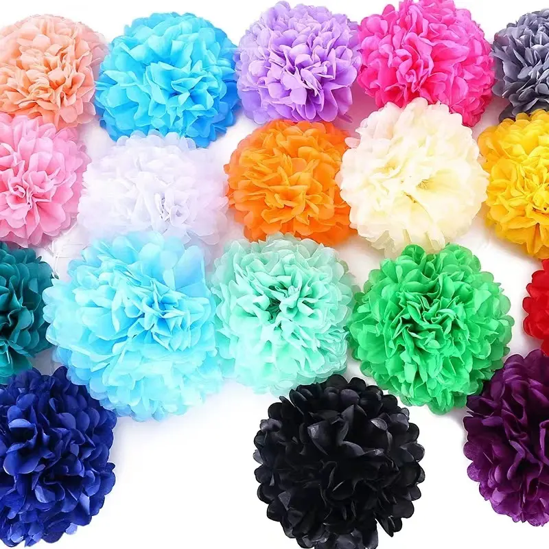 8 इंच के लिए रंगीन कागज Pompoms जन्मदिन सजावट फांसी 20cm PomPom गेंद गोद भराई वेलेंटाइन ब्राइडल शावर वेडिंग पार्टी