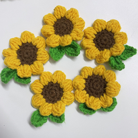 Patchs de tournesol crochet à la main patchs de fleurs au crochet pour accessoires de vêtements accessoires de sac accessoires de bricolage