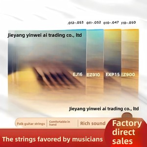 Jeu de <span class=keywords><strong>cordes</strong></span> pour guitare folk et acoustique 011 012 Laiton Cuivre Phosphore EZ890 900 910 920 Fabriqué à Guangdong - Product Image 2