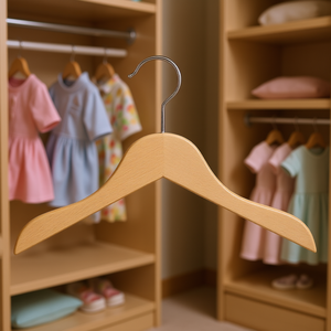 Perchas de madera para ropa de niños Mawa, paquete clásico de 5 para guardar ropa infantil - Product Image 3