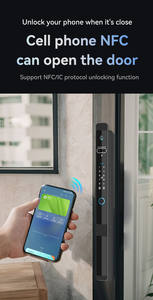 सीएनसी फेस रिकग्निशन वाटरप्रूफ आईपी 65 स्वचालित डिजिटल अपवc डिजिटल लॉक वाई-फाई यूरो मोरेटिज़ स्लिम स्मार्ट एल्यूमीनियम दरवाजा लॉक - Product Image 6