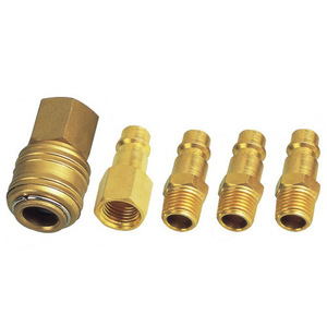 Quick Connector 5 Piece Set 6 Mm 1 4 Inch Brass Air Compressor Pneumatic Tool Accessories - Product Image 1