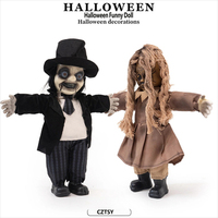 Nouvelle Décoration d'Halloween Horreur et Amusante : Poupée Déchirée Citrouille Sorcière Vampire pour une Ambiance Effrayante