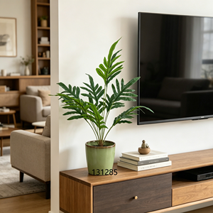 Grande plante artificielle de fougère à 12 branches, feuilles de 72 cm, feuillage de fougère profondément fendu <span class=keywords><strong>en</strong></span> <span class=keywords><strong>pot</strong></span> <span class=keywords><strong>en</strong></span> céramique vert clair pour la décoration d'appartements et de cafés - Product Image 2