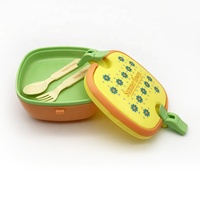 Boîte à lunch bento carrée en plastique à 3 couches avec compartiments pour enfants, design personnalisé, pour le stockage des aliments scolaires, compatible micro-ondes