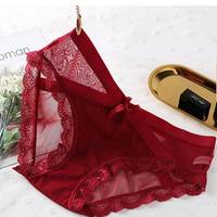 Braguitas de encaje con lazo sexy, color nude, de talle bajo, realzan los glúteos, transpirables, sin costuras, ropa interior triangular para mujer
