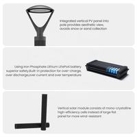 Lumière solaire de jardin intelligente à commande intelligente, étanche et résistante à la poussière IP66, 120 W, haute puissance, pour extérieur