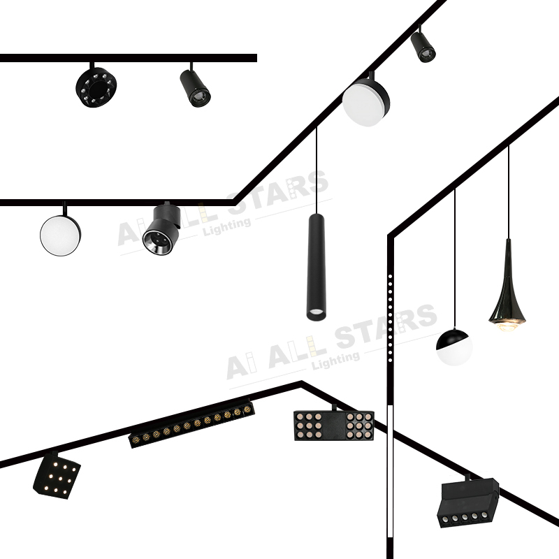 Ai All Stars Stretchable Ceiling Lighting 16MM Ultra Thin Track Ceiling Surface Embedded Installation Magnetic Track Light