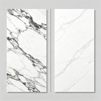 Dalle en pierre frittée Panda White 6 mm 1200x2700 mm polie avec des veines noires aspect marbre