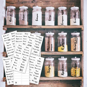 Bộ Nhãn Dán Đựng Thức Ăn Nhãn Gia Vị Bán Chạy Mới Nhãn Dán Bảng Đen Tên Thảo Mộc Nhãn Dán Gia Vị Để Sắp Xếp Gia Vị Bằng Tiếng Nga - Product Image 6