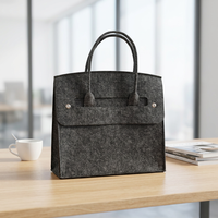 Sac fourre-tout en feutre écologique, grande capacité, pliable, durable, avec fermeture à bouton-pression, spacieux, portable, pour le bureau, le quotidien, les courses