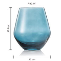 Verres à vin Godinger sans pied de 450 ml, lot de 4, pour vin rouge, bière, jus, eau, café, en verre ambré, design moderne, compatibles lave-vaisselle