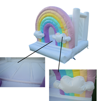 Super Castle Rainbow Commercial Mini PVC Inflatable Bounce House Bouncy Castle 2.5x2.5m Kapasitas 150kg Tema Bunga/Hati Mudah Dipasang