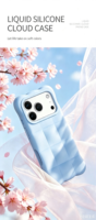 Coque de téléphone souple antichoc en silicone liquide Puff Cloud, design sportif, pour iPhone 18 17 Pro, vente en gros