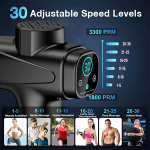 Dropshipping mejor deportes vibración cuerpo tejido profundo Booster 30 velocidad pantalla Lcd Fascia percusión masajeador pistola de masaje muscular - Product Image 6