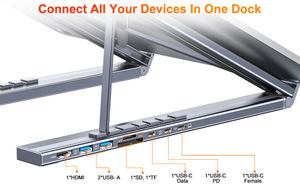 Hub USB-C WFYEAR a 8 Porte in Lega di Alluminio Regolabile per 4K30Hz PD 100W con Supporto <span class=keywords><strong>SD</strong></span>/TF, Docking Station Multifunzione 8-in-1 per Laptop - Product Image 6