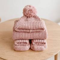 Combinaison en tricot pour bébé garçon et fille, couleur unie, avec logo personnalisé, 100% coton, pour l'hiver, nouveau-né