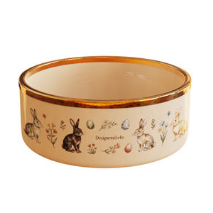 Paskalya Seramik Evcil Hayvan Mama Kabı Köpekler ve Kediler İçin Bahar Tatili Hayvan Desenli Besleme Kabı Özel Logo Mevsimlik Evcil Hayvan Malzemeleri Toptan Satış - Product Image 1