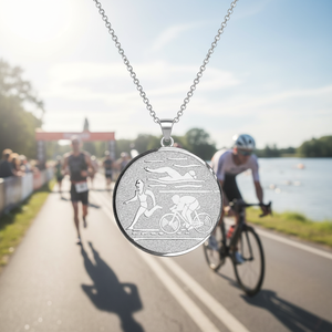 Ciondolo e Charm Triathlon alla Moda con Piastra D=25mm - Product Image 3