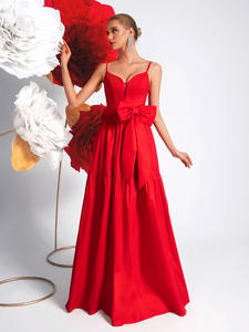 新款夏季糖果色露背休闲优雅蝴蝶结连衣裙女式女士度假吊带裙适合派对 - Product Image 4