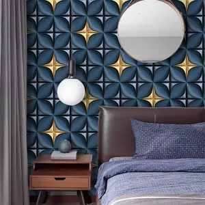 3D перспективные золотые звезды гостиная спальня фоновая стена ПВХ обои Ihas
