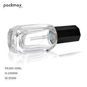 30ml transparent glass bottle with press pump — for <b>sunscreen</b>, makeup base, lotion, and serum. Refillable design - Product Image 4