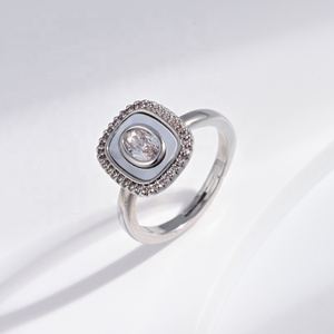 Bague ajustable en argent sterling 925 plaqué or 18 carats avec zircon et trèfle, bijoux fins pour femme, style western - Product Image 2