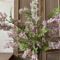 Fleurs artificielles en plastique de haute qualité, type Locust Blossom, décoratives pour la maison, le salon, les tables à manger, les arrangements de salles modèles et les mariages
