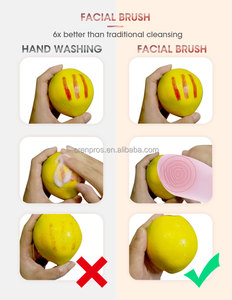 Sonic lỗ chân lông sạch hơn mặt làm sạch bàn chải làm sạch bàn chải mini xách tay không thấm nước massage mặt điện Silicone Cáp USB - Product Image 6