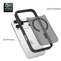 Coque de téléphone magnétique givrée pour iPhone 17 16 15 Pro, sensation de peau, protection anti-chute deux-en-un, coque de téléphone TPU+PC