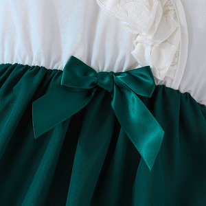 Girls' Summer Formal Princess Lace Sleeveless Green Dress for 4-7 Years <b>Old</b> Children Solid Pattern ODM Service - Product Image 5