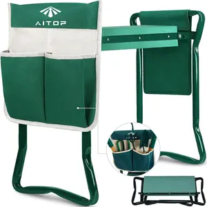 Foldable Garden Stool Portable Kneeler Seat Comfort Gardening Kneeler and Seat with Tool Bag