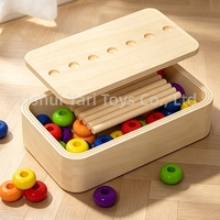 Jouets d'empilage en bois Montessori pour tout-petits, empileur d'anneaux arc-en-ciel, cadeau éducatif pour développer la motricité fine pour les enfants de 3 ans et plus