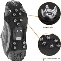 Crampons antidérapants en acier à 10 dents pour chaussures, idéaux pour l'alpinisme, les voyages, la pêche et la neige - TPE - Hiver et extérieur