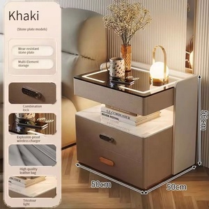 Gedo nội thất phòng ngủ hiện đại Trạm Sạc đa chức năng Đèn đầu giường thông minh Bàn Cạnh Giường ngủ với lưu trữ và khóa thông minh - Product Image 3
