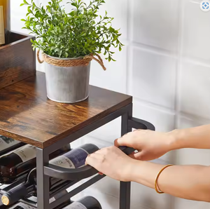 ตู้ไวน์อเนกประสงค์พร้อมที่จับสำหรับขวดเหล้าและไวน์เหมาะสำหรับห้องนั่งเล่นห้องครัวห้องครัวห้องรับประทานอาหาร - Product Image 5