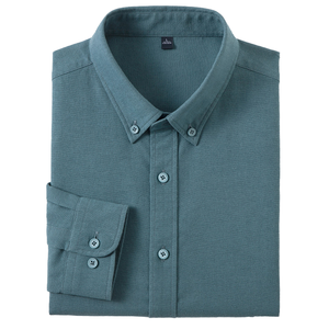 Men's Summer Casual Long Sleeve Dress Shirts Cooling Tech Breathable Fabric Wrinkle-Free Mandarin Collar Business Everyday Use - Product Image 4