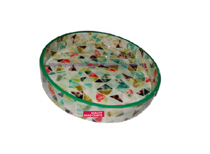 Venta caliente calidad artesanías mango madera epoxi resina esmalte pegatina diseño multicolor acabado Natural bandeja de servicio para hoteles - Product Image 2