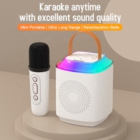 Speaker Nirkabel Portabel untuk Penggunaan di Rumah dengan Lampu LED RGB & Mikrofon Stereo Fitur Jam Komunikasi AUX untuk Audio Karaoke