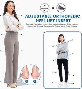 Inserts de levage de chaussures orthopédiques réglables, semelles d'augmentation de la hauteur, inserts de talons de chaussures en gel de 1/4 "à 1" pour une différence de longueur de jambe - Product Image 2