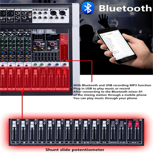 Console de mixage audio numérique professionnelle pour effets vocaux, 6/8/12/16 canaux avec suppression du bruit et prise en charge sans fil pour systèmes DJ - Product Image 5